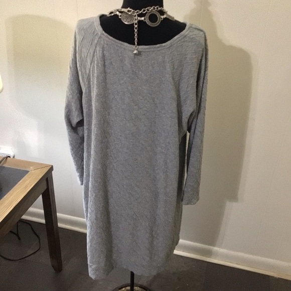 Pure j.Jill women’s gray long sleeves textured 2 pocket above the knee dress - Picture 8 of 10